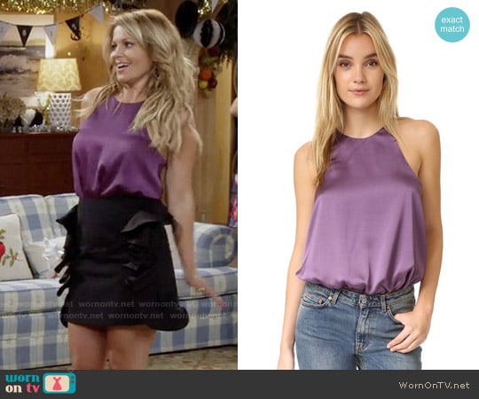 re:named Cami Bodysuit in Plum worn by DJ Tanner-Fuller (Candace Cameron Bure) on Fuller House