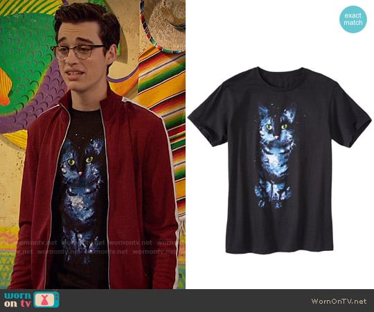 Galaxy Cat T-shirt from Target worn by Joey Rooney (Joey Bragg) on Liv and Maddie