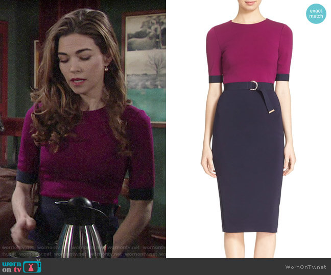 Ted Baker Wandee Dress worn by Victoria Newman (Amelia Heinle) on The Young and the Restless