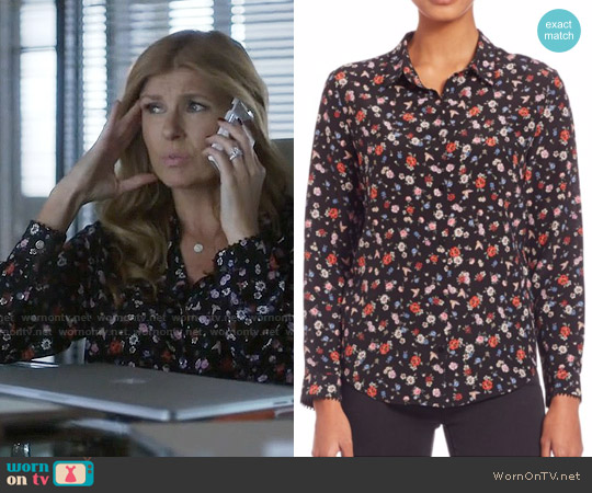 The Kooples Flower Print Silk Shirt worn by Rayna Jaymes (Connie Britton) on Nashville