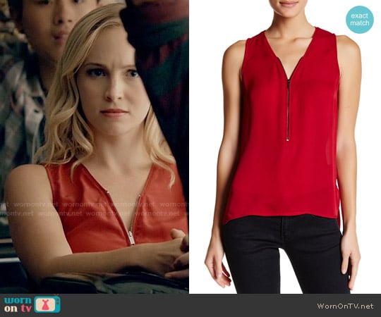 The Kooples Zip Front Top worn by Caroline Forbes (Candice Accola) on The Vampire Diaries