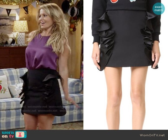 Victoria Beckham Flounce Trim Miniskirt worn by DJ Tanner-Fuller (Candace Cameron Bure) on Fuller House