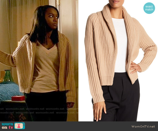 Vince Cropped Wool Blend Cardigan worn by Michaela Pratt (Aja Naomi King) on How to Get Away with Murder