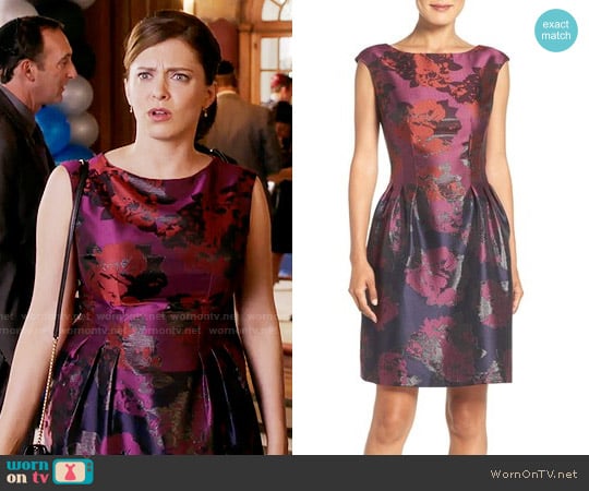 Vince Camuto Jacquard Fit & Flare Dress worn by Rebecca Bunch (Rachel Bloom) on Crazy Ex-Girlfriend