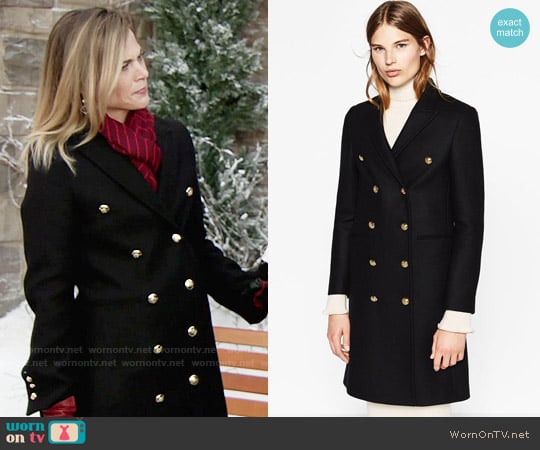 Zara Long Crossover Coat worn by Phyllis Newman (Gina Tognoni) on The Young and the Restless