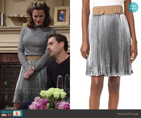 3.1 Phillip Lim Sunburst Pleated Skirt worn by Chelsea Lawson (Melissa Claire Egan) on The Young and the Restless