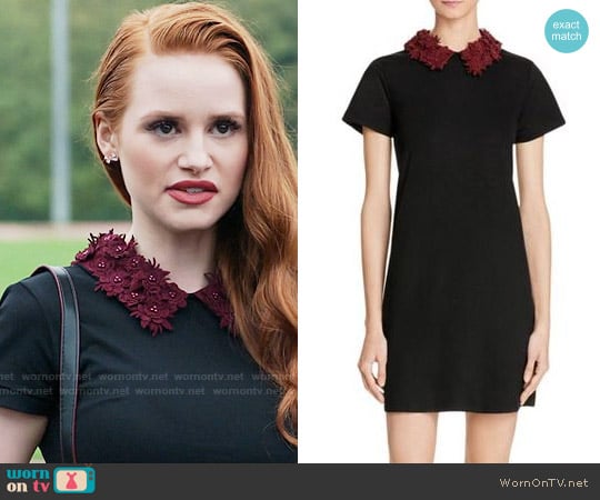 Aqua Floral Collar Dress in Black/Wine worn by Cheryl Blossom (Madelaine Petsch) on Riverdale