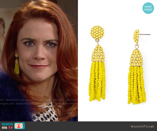 Baublebar Mini Piñata Tassel Drop Earrings worn by Sally Spectra (Courtney Hope) on The Bold and the Beautiful
