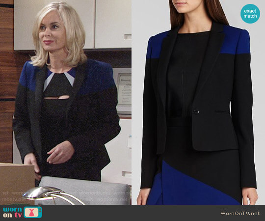 Bcbgmaxazria Oscar Color Block Blazer worn by Ashley Abbott (Eileen Davidson) on The Young and the Restless