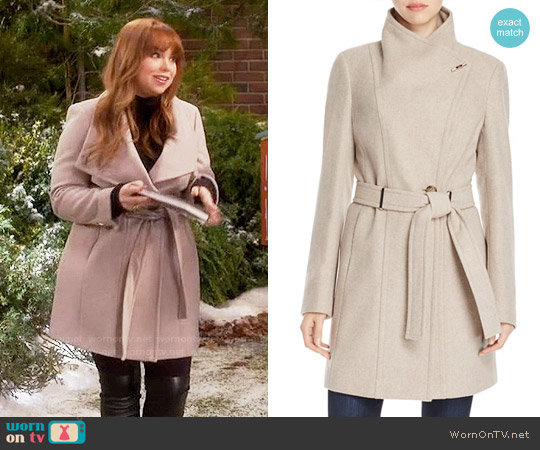 Calvin Klein Toggle Wrap Coat worn by Kristin Baxter (Amanda Fuller) on Last Man Standing