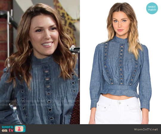 Citizens of Humanity Josie Top worn by Chloe Mitchell (Elizabeth Hendrickson) on The Young and the Restless