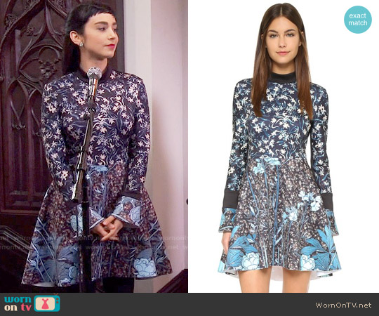 Clover Canyon Bohemian Rhapsody Turtleneck Dress worn by Mandy Baxter (Molly Ephraim) on Last Man Standing