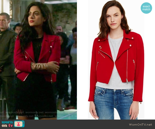 Club Monaco Averie Moto Jacket worn by Isabelle Lightwood (Emeraude Toubia ) on Shadowhunters