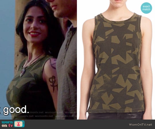 Current Elliott Cotton Star-Print Muscle Tee worn by Isabelle Lightwood (Emeraude Toubia ) on Shadowhunters
