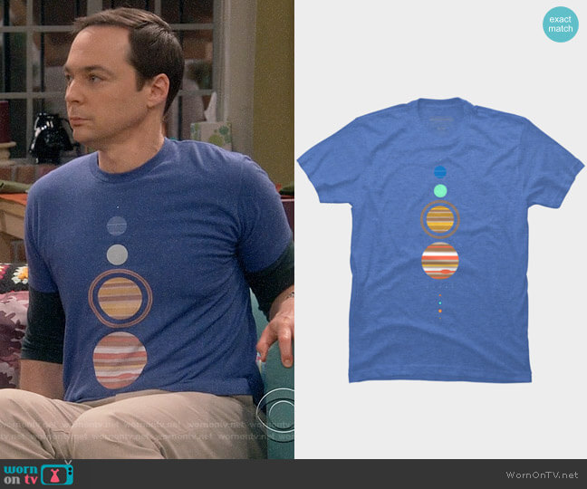 Kellabell9 Minimal Solar System worn by Sheldon Cooper (Jim Parsons) on The Big Bang Theory