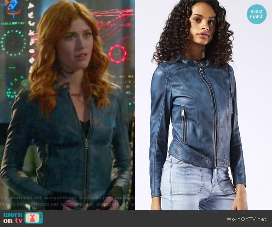 Diesel L-Lory Leather Jacket worn by Clary Fray (Katherine McNamara) on Shadowhunters