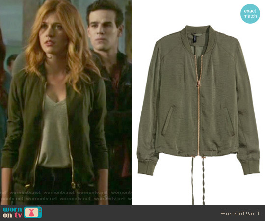 H&M Bomber Jacket worn by Clary Fray (Katherine McNamara) on Shadowhunters