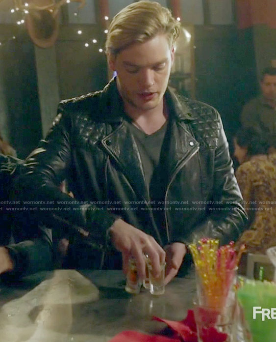 Jace’s leather moto jacket on Shadowhunters