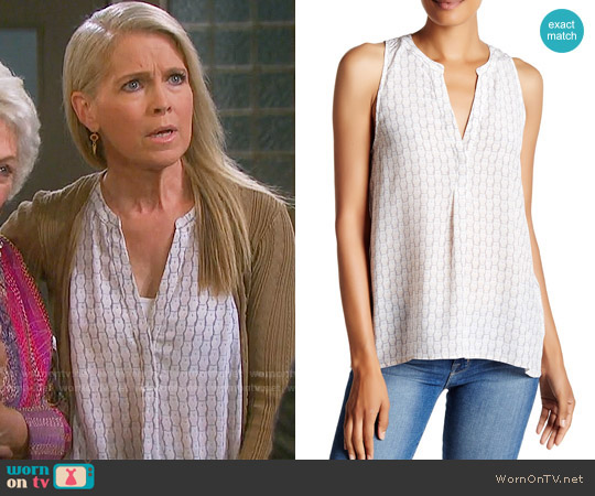 Joie Aruna Owl Print Top worn by Jennifer Horton (Melissa Reeves) on Days of our Lives