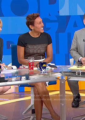 Robin’s short sleeve colorblock dress on Good Morning America