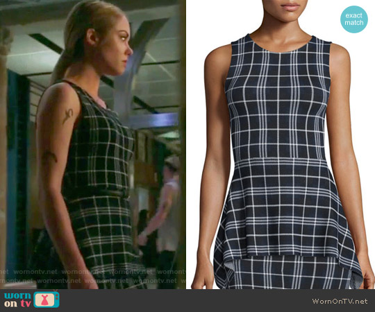 Theory Kalora Lustrate Plaid Peplum Top