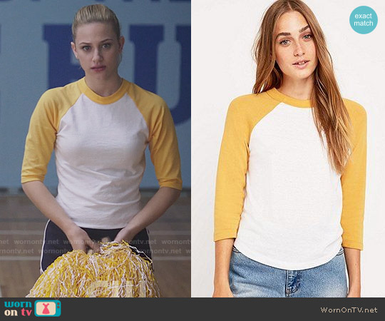 70s Baseball Tee from Urban Outfitters worn by Veronica Lodge (Camila Mendes) on Riverdale