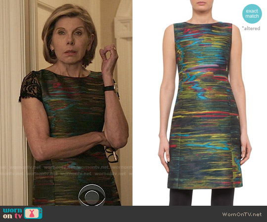 Akris Punto Northern Lights Print Dress worn by Diane Lockhart (Christine Baranski) on The Good Fight