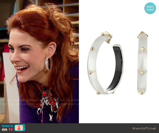Alexis Bittar Studded Hoop Earrings worn by Sally Spectra (Courtney Hope) on The Bold and the Beautiful