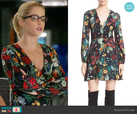 Alice + Olivia Cary Dress worn by Felicity Smoak (Emily Bett Rickards) on Arrow