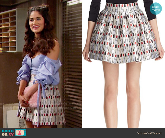 Alice + Olivia Fizer Lipstick Skirt worn by Darlita (Danube Hermosillo) on The Bold and the Beautiful