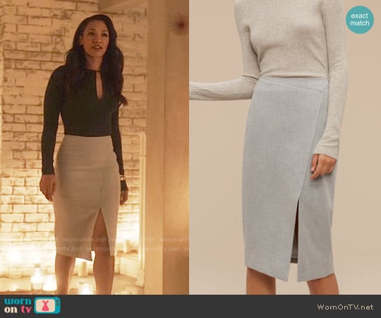 Babaton Forrest Skirt in Heather Comet worn by Iris West (Candice Patton) on The Flash