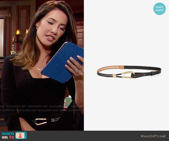 Bcbgmaxazria Faux Leather Waist Belt worn by Steffy Forrester (Jacqueline MacInnes Wood) on The Bold and the Beautiful