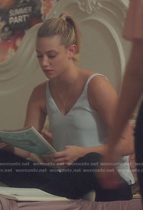 Betty’s white v-neck top on Riverdale