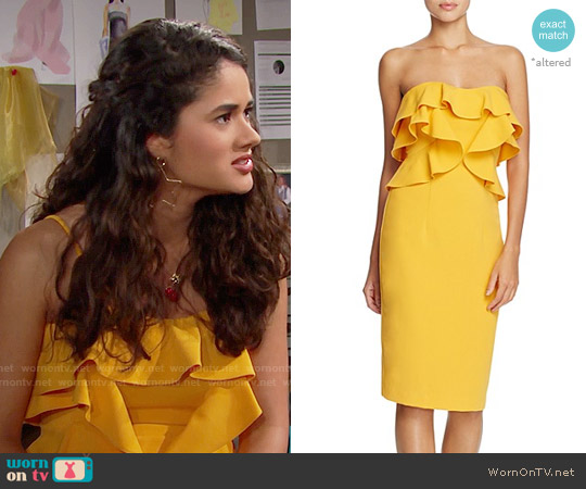 Black Halo Christabel Dress in Cadmium worn by Darlita (Danube Hermosillo) on The Bold and the Beautiful