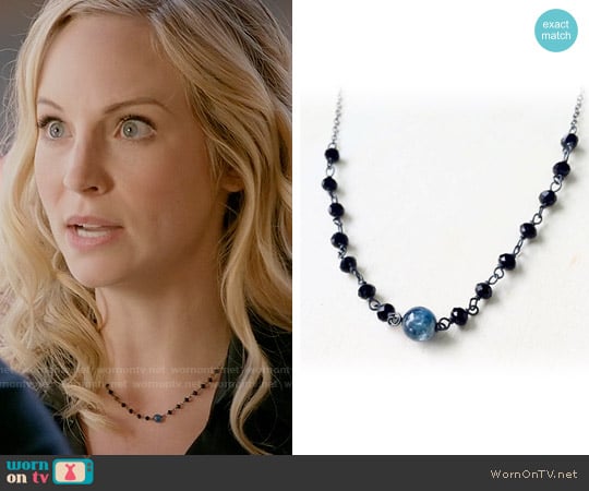 BlueSoulDesigns Kyanite Necklace worn by Caroline Forbes (Candice Accola) on The Vampire Diaries