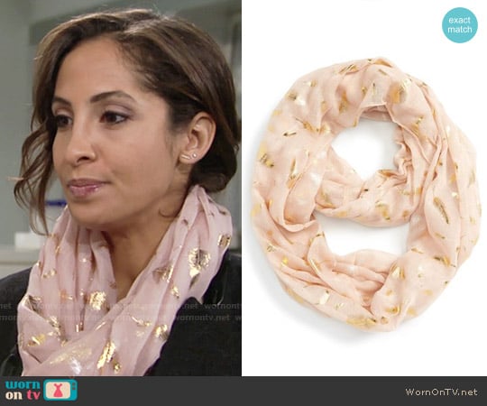 BP. Feather Foil Infinity Scarf worn by Lily Winters (Christel Khalil) on The Young and the Restless