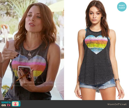 Chaser Rainbow Heart Tank worn by Jo (Alanna Ubach) on Girlfriends Guide to Divorce