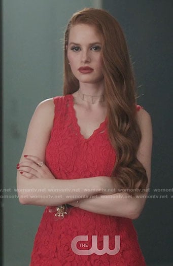 Cheryl’s red lace romper on Riverdale