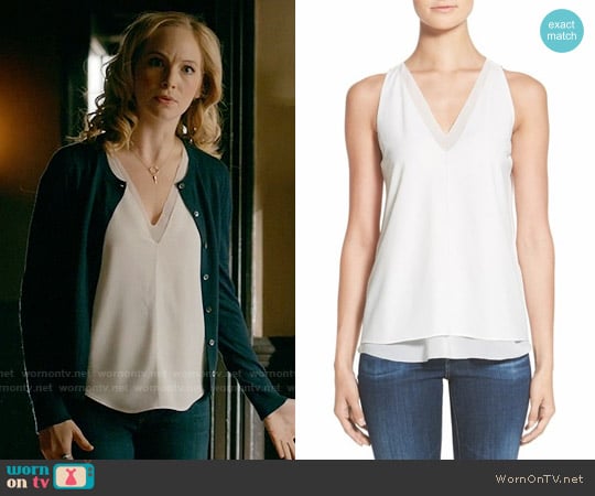 Cooper & Ella Harper Tank in White worn by Caroline Forbes (Candice Accola) on The Vampire Diaries