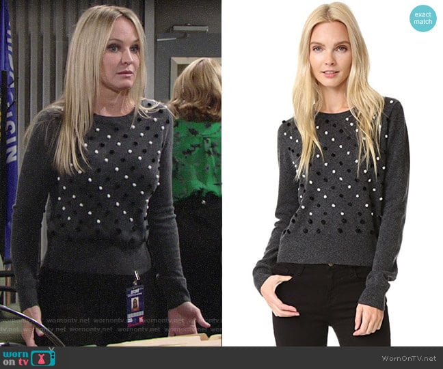Diane von Furstenberg Revaya Sweater worn by Sharon Newman (Sharon Case) on The Young and the Restless