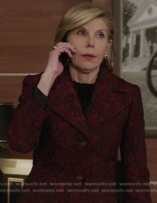 Diane’s red floral jacket on The Good Fight