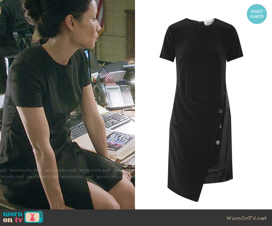 DKNY Wrap Effect Faille Dress worn by Joan Watson (Lucy Liu) on Elementary