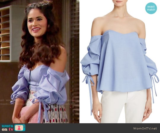 Do and Be Bustier Tie Sleeve Top worn by Darlita (Danube Hermosillo) on The Bold and the Beautiful