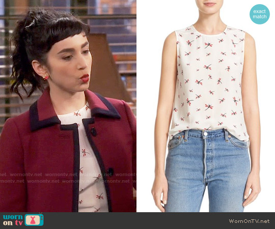 Equipment Lyle Dragonfly Top worn by Mandy Baxter (Molly Ephraim) on Last Man Standing