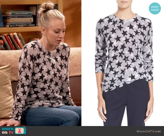 Equipment Sloane Star Print Cashmere Sweater worn by Penny Hofstadter (Kaley Cuoco) on The Big Bang Theory