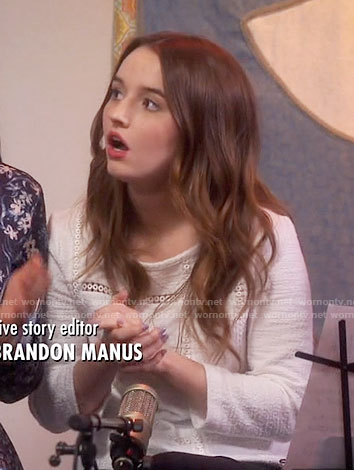 Eve’s white eyelet top on Last Man Standing