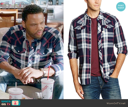 G Star Raw Tacoma Shirt in Indigo/Dk Baron worn by Andre Johnson (Anthony Anderson) on Black-ish
