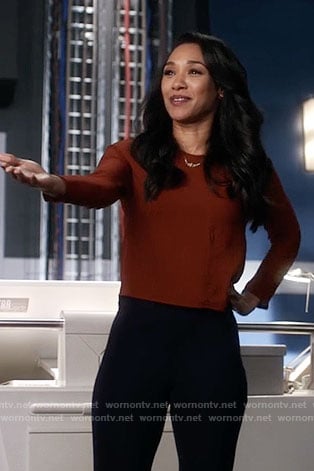 Iris’s brown blouse on The Flash