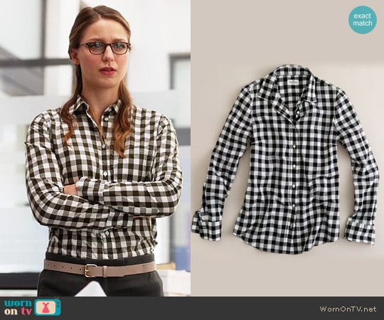 J.Crew Boy Shirt in Buffalo Check worn by Kara Danvers (Melissa Benoist) on Supergirl