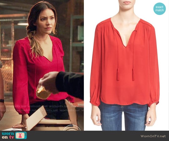 Joie Odelette Blouse in Deep Cerise worn by Paige Dineen (Katharine McPhee) on Scorpion